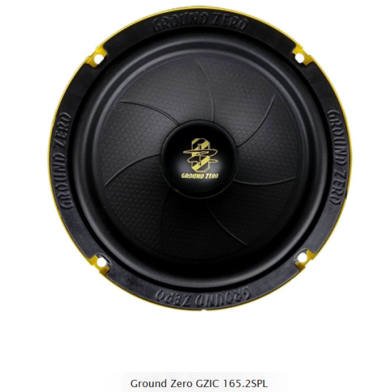 Ground Zero GZIC 165.2SPL 2-drożny zestaw głośnikowy o średnicy woofera 165 mm. Moc woofera 120 W RMS. Impedancja 3 Ohm